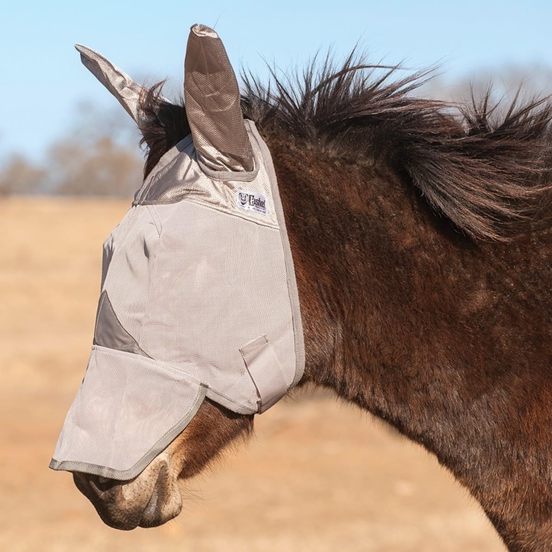 Cashel Crusader Mule Fly Mask, Long Nose and Ears, Grey, Mule Weanling