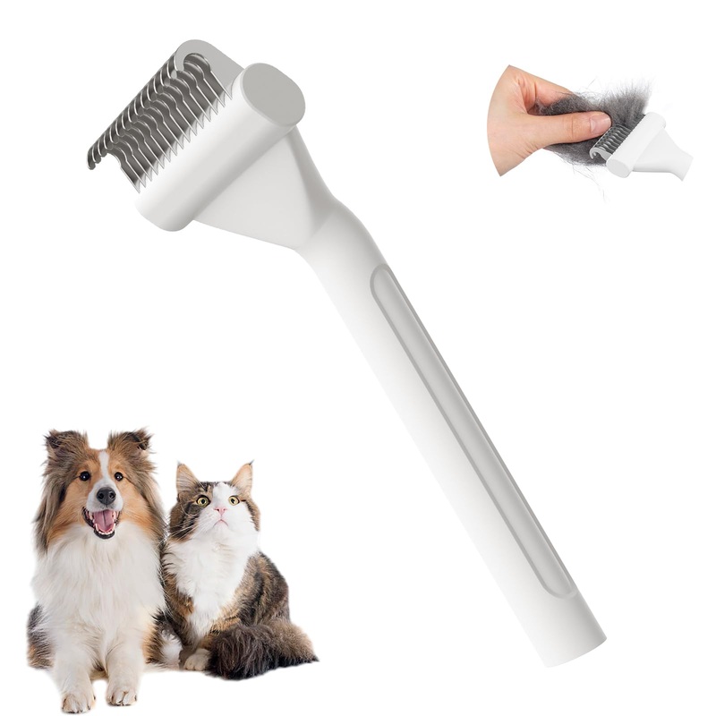 Dog Brush for Shedding cat deshedding grooming supplies for indoor short long hair pet dematting undercoat rake for brish poodle remove matted fur slicker best comb tool cepillo para perros. (White) White