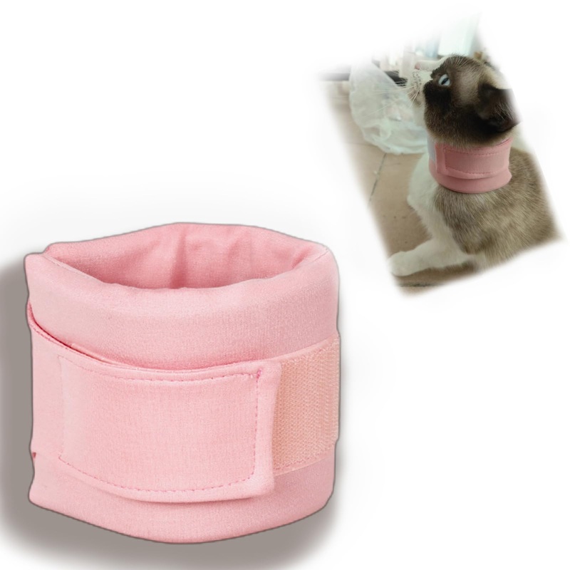 Dog Neck Brace Elizabethan Collar for Pet After Surgery Recovery Adjustable Breathable Neck Cervical Cone for Small Medium Dogs Puppies Kittens with Spinal IVDD Issues (Pink, S) Pink Medium sized cat
