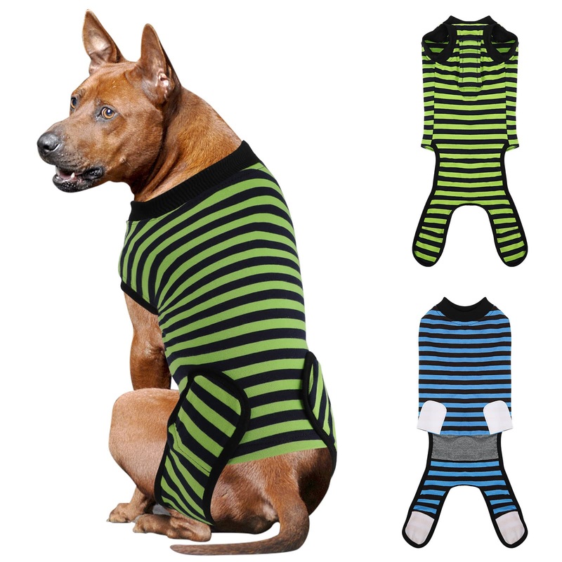 Dog Surgery Recovery Suit 2 Packs, Professional Pet Recovery Shirt Dog Abdominal Wounds Bandages for Male Female Pet Surgical Snugly Suit After Surgery Anti-Licking Dog Onesies XL XL Pack of 2 (Weight 40-70 LB) Blue & Green