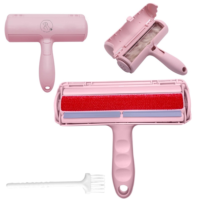 Extra Sticky Lint Roller for Pet Hair Removal  Ideal for Dogs & Cats | Effective Pet Supplies & Grooming Tools | Cat and Dog Hair Remover for Couch & Furniture | Travel Size Lint Roller Pink
