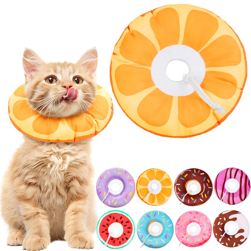 Kitten Cones After Surgery Extra Small Waterproof Cone Collar Soft to Stop Licking Neck Elizabethan Kitten e Collar for Recovery Wound Healing Safety xs Small Cat Donut Cone Waterproof Orange
