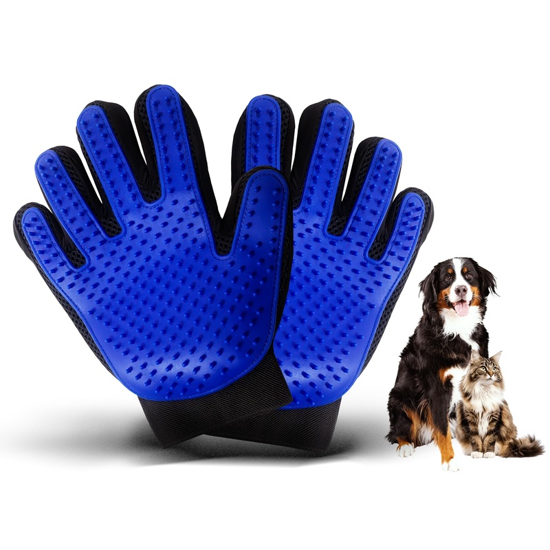 Panda Products Dog Grooming Gloves – Pair of Gloves – Pet Grooming Gloves – for Dogs & Cats – Massaging Function – 5-Finger Design