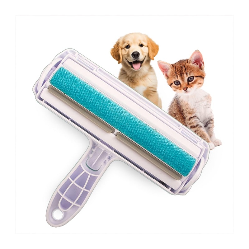 Pet Hair Remover Roller with Self-Cleaning Base – Efficient Animal Hair Removal Tool for Couch, Furniture, Car Seat, Carpet and Bedding (Blue)