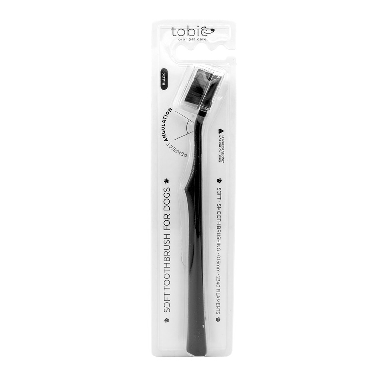 Toothbrush for Dogs with 2340 Filaments – Adult & Puppy Toothbrush – Gentle Doggy Toothbrush with Soft Bristles – Soft Dog Toothbrush for Dog Dental Care – in Black