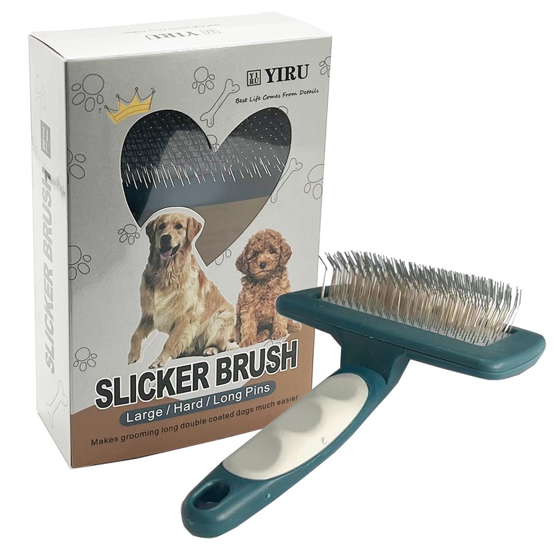 YIRU Golden Doodle Poodle Brush for Grooming,Slicker Dog Brush for Goldendoodle,Dog Grooming Brush,Pet Dog Slicker Brush for Long Haired Dogs,Removes Loose Hair,Undercoat- L
