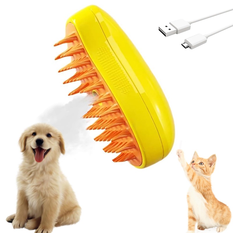 3-in-1 Cat Massage Brush with Steam Function for Cats – Removes Tangles, Provides Soothing Grooming Experience