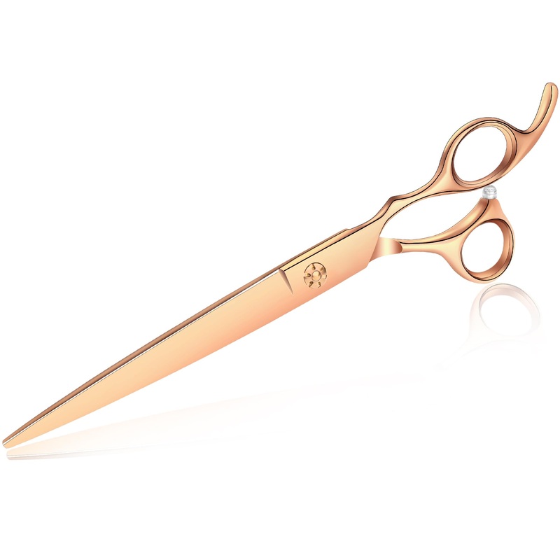 7.5″ Dog Grooming Scissors Trimming Cutting Shears Professional for Dog Cat Pet Animal Grooming on Face and Paws Gold Bronze 7.5″ Cutter