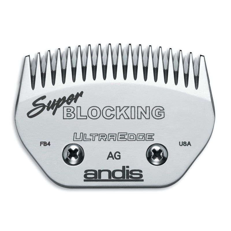 Andis 64340 Carbon-Infused Steel UltraEdge Super Blocking Large Animal Clipper Blade, Blocking, Stainless Steel