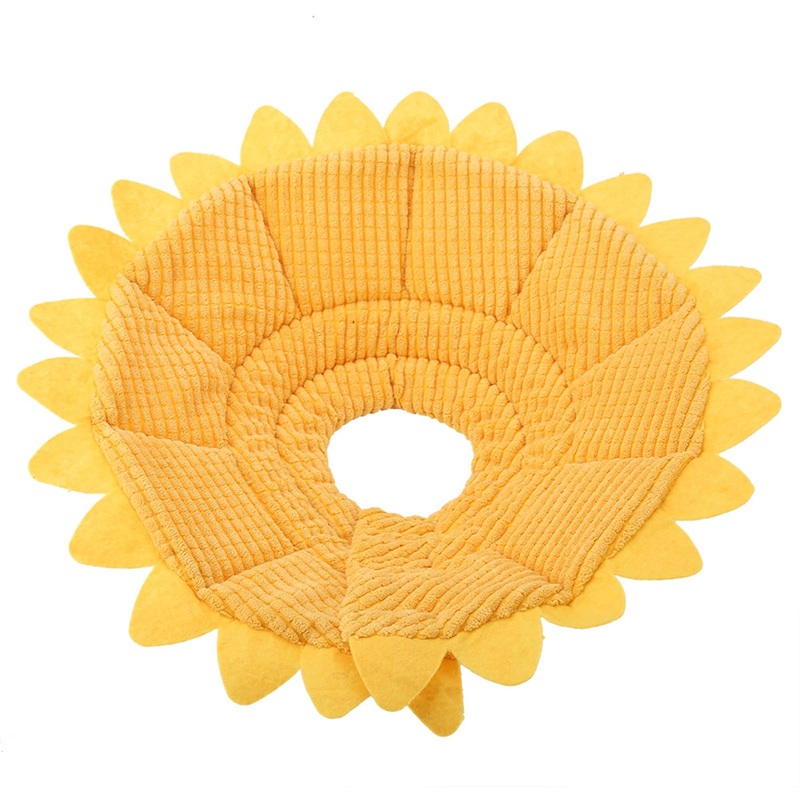 Cat Cone, Pet Recovery Collar Sunflower Shape Pet Elizabethan Collar Pet Recovery Cone Adjustable Pet Collar for Cat Dog (Size 5 Neck Circumference 29-35cm) Size 5 neck circumference 29-35cm