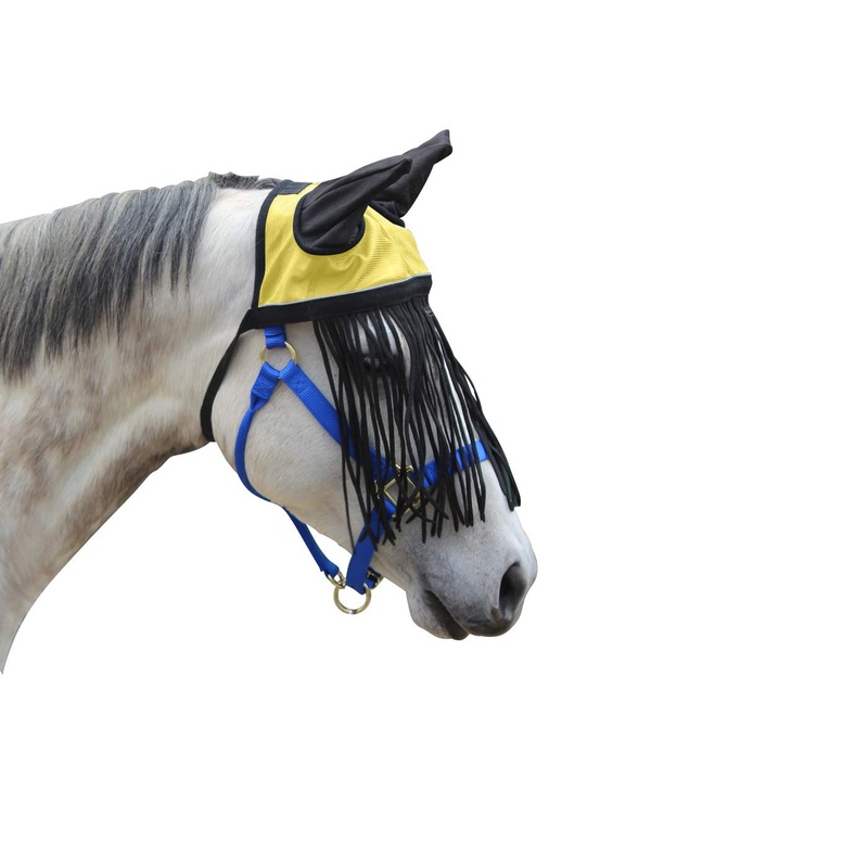 Derby Originals Reflective Mesh Fringe Fly Bonnet with 1 Year Warranty Large (Horse) Safety Yellow