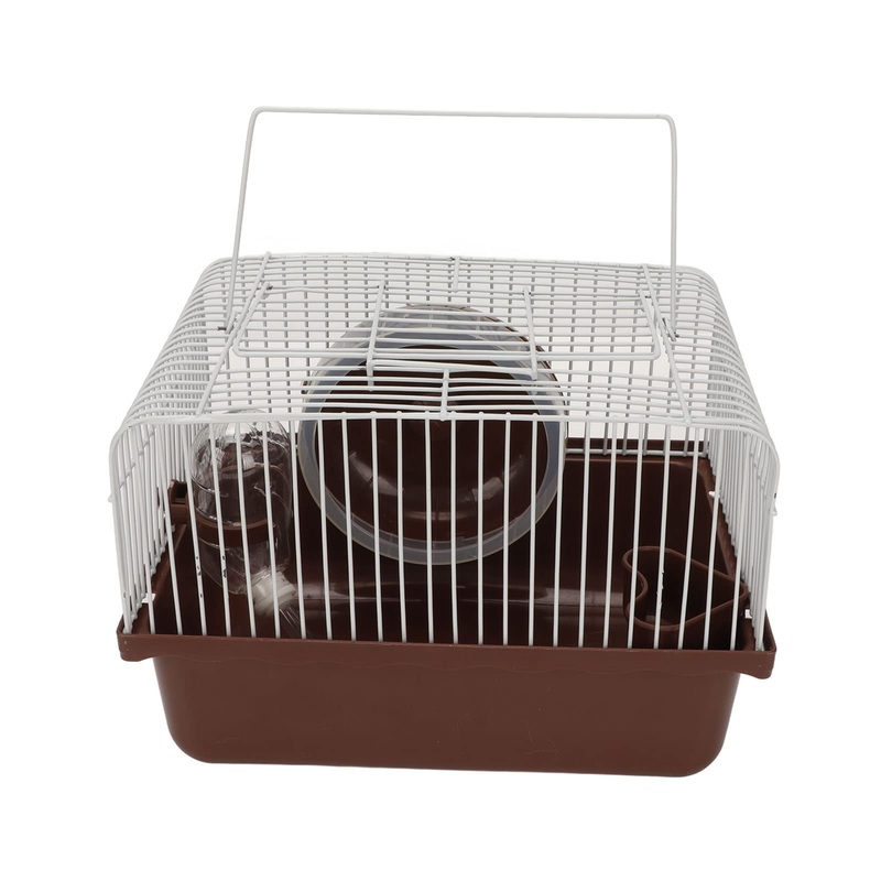 HEEPDD Hamster House Toy, Hamster Cage Breathable Portable Small Animal House with Water Bottle Bowl Running Wheel for Guinea Pigs Rabbits