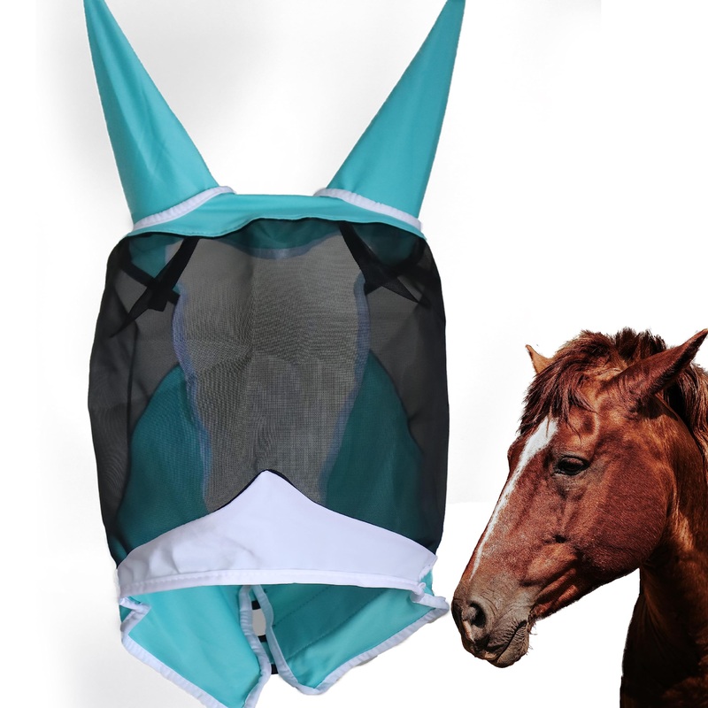 Horse Fly Mask with Ears, UV Protection, and Elasticity – Comfortable and BreathableSuper Comfort Horse Fly Mask with Full Face CoverageMaximum Protection and UV Shielding (Large (Light Horse)) Large (Light Horse)