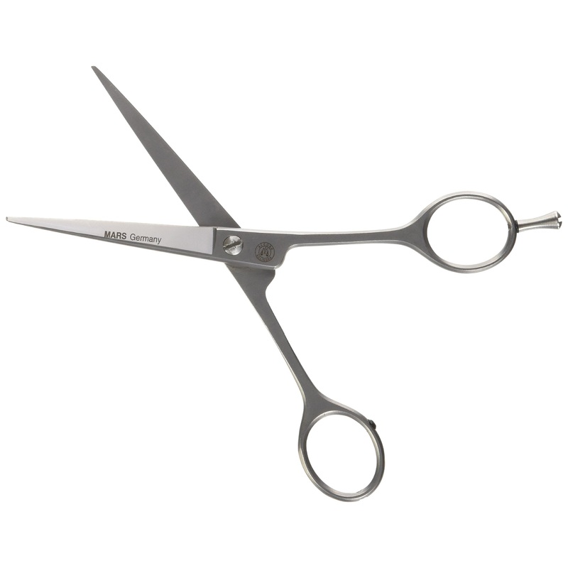 Mars Professional Ergonomic Stainless Steel Hair Cutting Shears with Fingerhook, Microserrated, 6″ Length