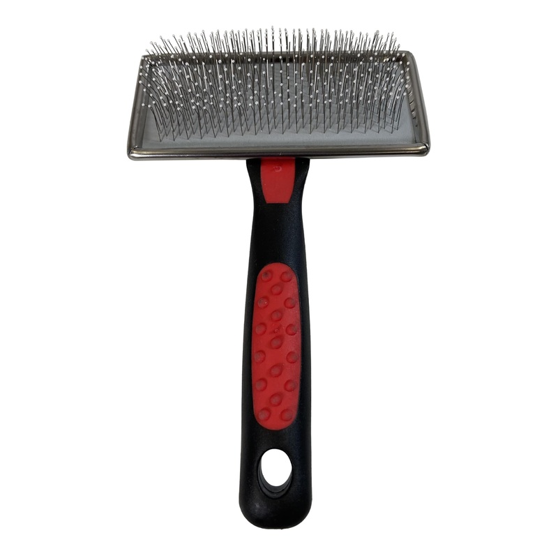 Ryan’s Pet Supplies Paw Brothers Soft Flat Slicker Brush for Dogs, Grooming Brush Small and Medium Dogs, Coated Tips, Gentle on Skin, Maximum Coverage, Medium Small/Medium