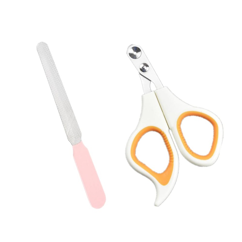 1PCS Pet Nail Clipper Orange Cat Nail Clipper with Round Cut Hole Claw Clipper Trimmer Claw Trimmer Pet Nail Scissor with Nail File for Cats, Birds, Reptiles and Small Animals