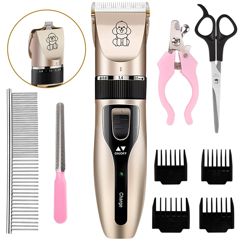 2 in 1 Pet Paw Hair Trimmer Electric Multi Dog Hair Clippers for Thick Coat Cordless Grooming Tool Kid Hair Clipper for Child Rechargeable for Medium and Large Dogs and Cats Face Ear Rump