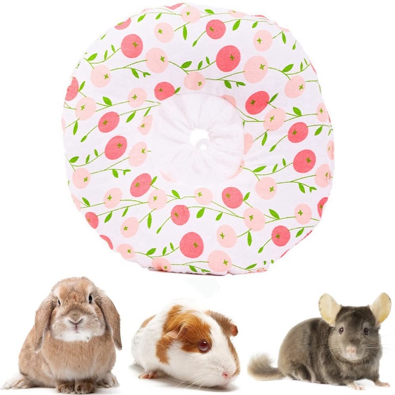 Adjustable Rabbit Protection Cone Collar,Soft Pet Recovery Collar for Rabbits/Chinchilla/Guinea Pigs/Kittens After Surgery Wound Healing,Elizabeth Neck E-Collar for Small Animals (XS, Pink Cherry) XS