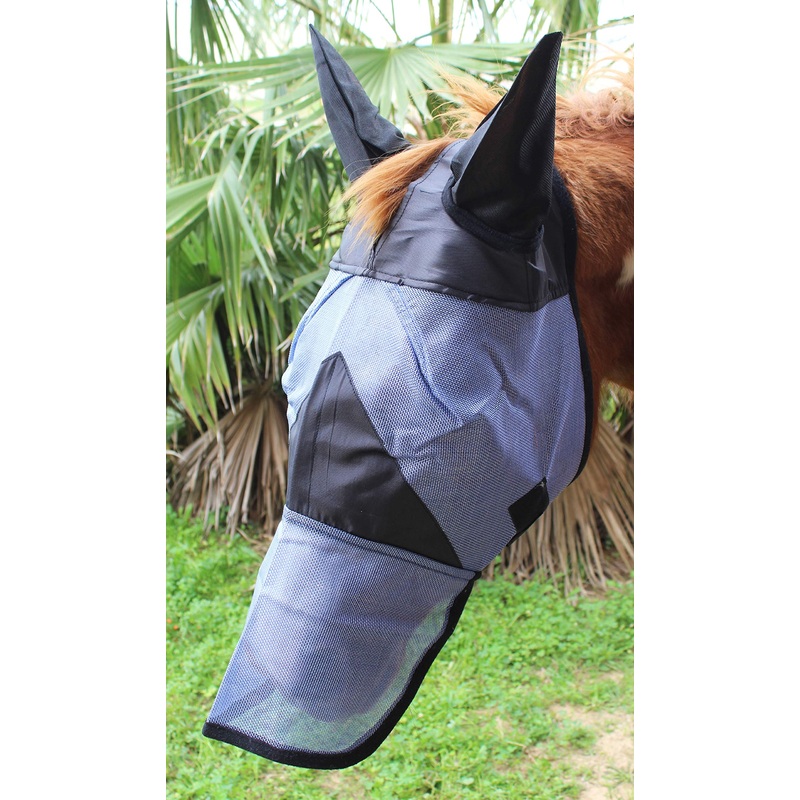 CHALLENGER Equine Horse FlyMask Summer Spring Airflow Mesh Nose 73289