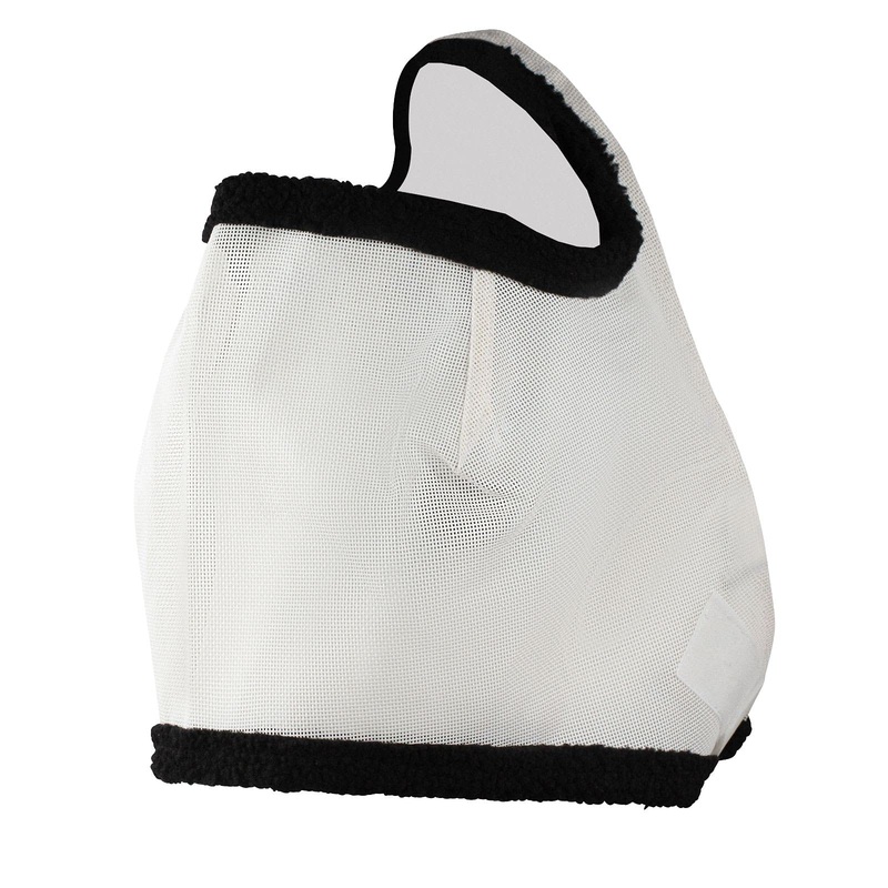 HORZE Soft and Durable UV Protection Fly and Insect Mask Without Ears for Sensitive Horses – Black/White – Pony