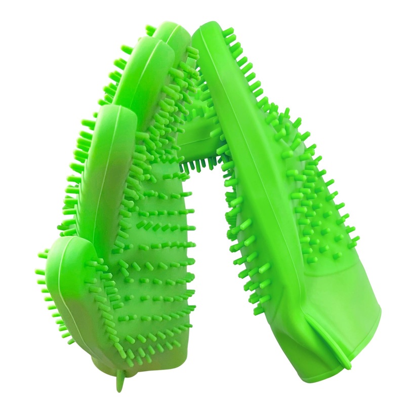 Pet Grooming Bathing Gloves Dog Bath Glove Brush Cat Loose Hair Removal Mitten with Double-Sided Silicone Tips Gentle Massaging and Deshedding Tool for Long and Short Haired Pets – 2 Pack