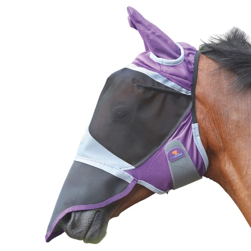 Shires Fly Guard Deluxe Fly Mask with Ears & Nose Cob Purple