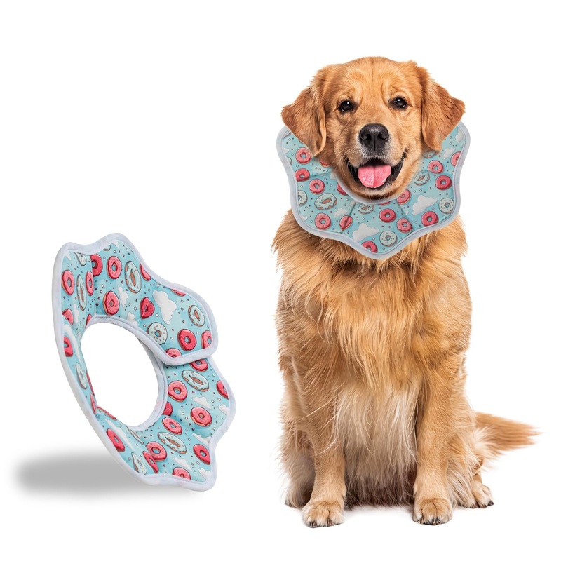 Soft Cat Cone Collar,Pet Recovery Collar,Comfortable Lightweight Elizabethan Collar for Small Dog Cat Prevent from Licking Wounds (Medium/Donut Pattern) Large / donut pattern
