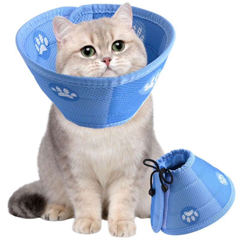 Soft Cat E CollarCat Recovery CollarAdjustable Cat Cone Collar Elizabethan Collar Does Not Block Vision