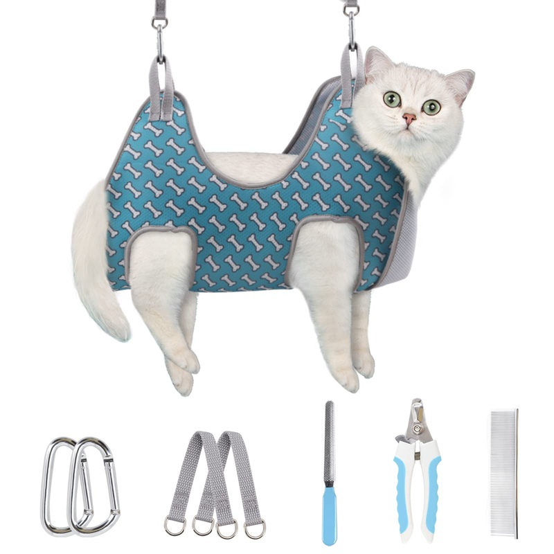 Supet Dog Grooming Hammock Harness for Cats Dogs, Relaxation Pet Grooming Hammock Restraint Dog & Small Animal Leashes Sling for Grooming Dog Grooming Helper
