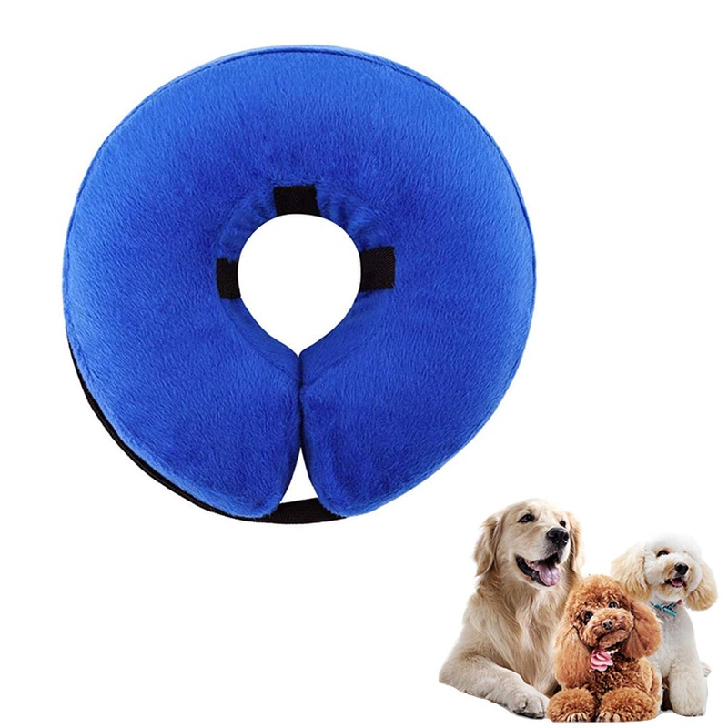 THAIN Soft Dog Recovery Protective Collar After Surgery-Cone Inflatable Collar for Dogs and Cats – Adjustable Washable Elizabethan Collar (S) S