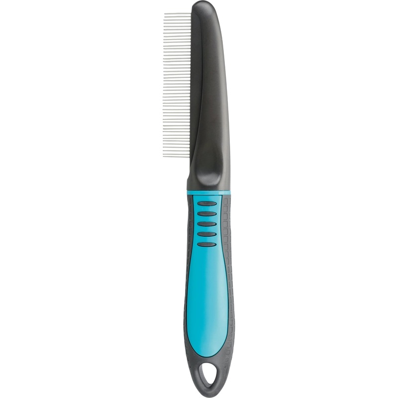 TRIXIE Pet Grooming Rake, Fine Tooth, For Dogs and Cats, Rotating Teeth Removes Loose Hair, Tangles, and Mats, 8.7″ (22cm)