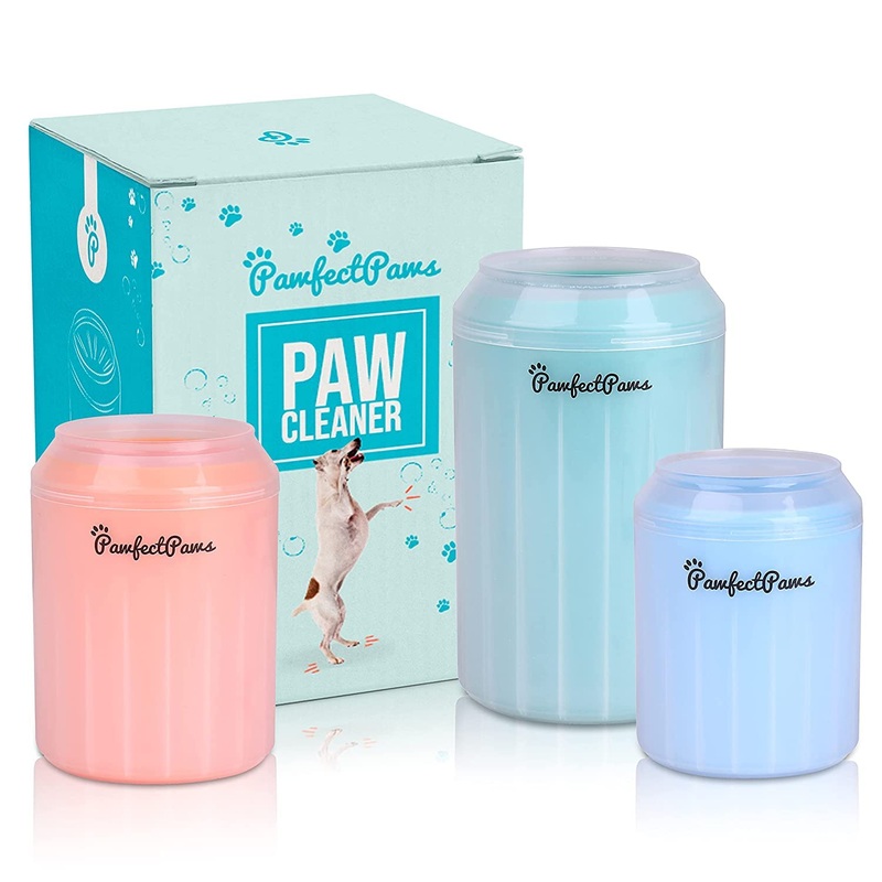 Upgraded 2.0 Portable Dog Paw Cleaner (Small with Lid, Blue) Small with Lid