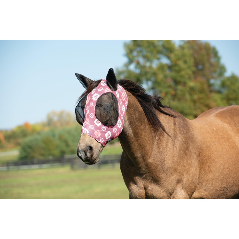 Weaver Leather Covered Ear Lycra Fly Mask, Large, Plaid Aztec, 37400-60-249