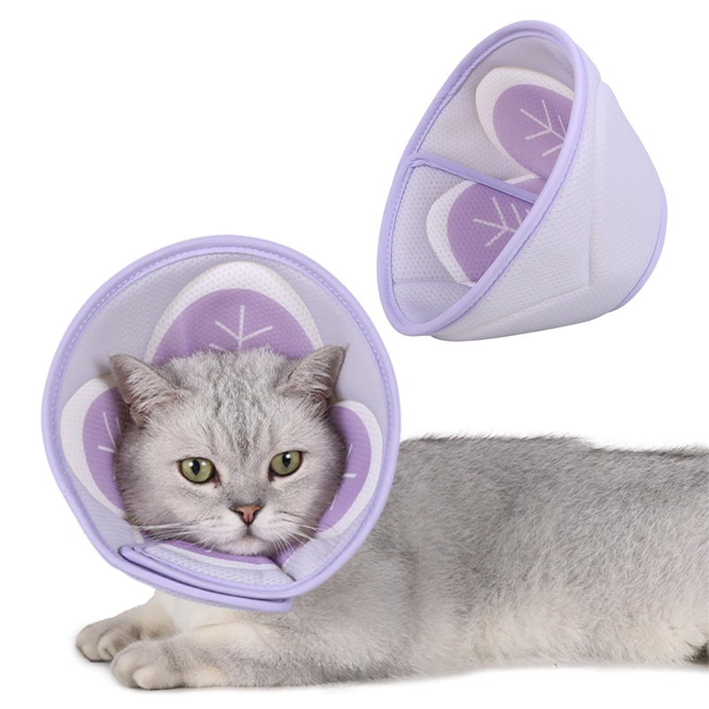 Breathable Cat Cone Collar Soft, Cat Recovery Collar Cone for Cats After Surgery, Cat Cones to Stop Licking, Adjustable E Collar Cat Cones Anti-Scratching Kitten Cone Cat Collar Not Block Vision Small
