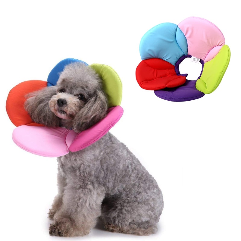 Cat Recovery Collar, Soft Elizabethan Protective Cone, Colorful Flower-Shape Adjustable Pet Recovery Cone Collar After Surgery for Small Dogs Cats Kittens Puppies to Prevent Licking Wounds 3