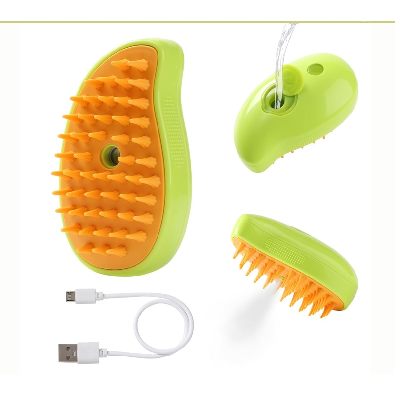 Cat Steam Brush for Shedding, 3 in 1 Water Dog Brush, Pet Spa Brush for Dogs Cats, Spritz Defur Comb, Steamy Pet Brush, Pet Spray Hair Removal Comb, Cat Mist Brush, Steaming Cat Brush Steamer