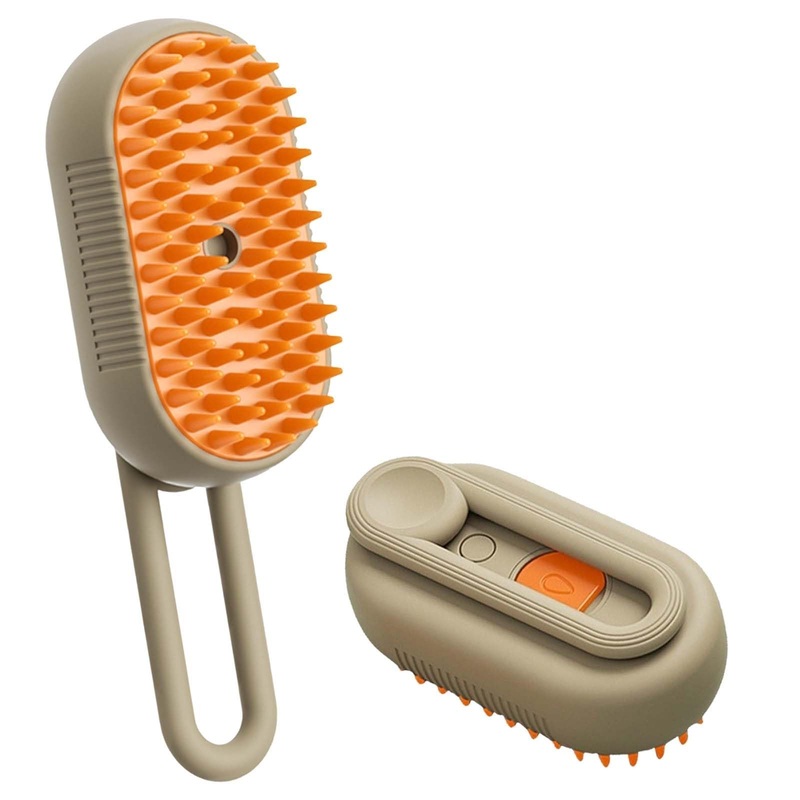 Cat Steam Brush – Spray Design, 3 in 1 Cat Steamy Brush with Steamer, Pet Spray Hair Comb, Steam Brush for Dogs – Suitable for All Pets -Pet Spray Hair Comb (coffee)