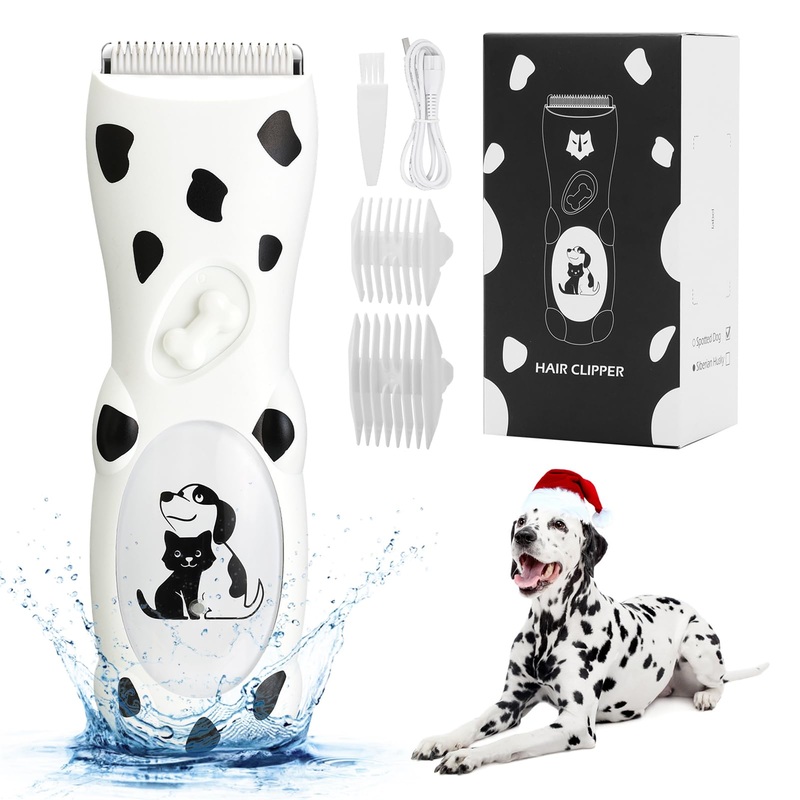 Dog Clippers Grooming Kit, Quiet Cordless Dog Trimmer, Small Electric USB Rechargeable Pet Grooming Clippers Tools for Dog Cat, Waterproof Shaver for Cats Ts998-pro-white