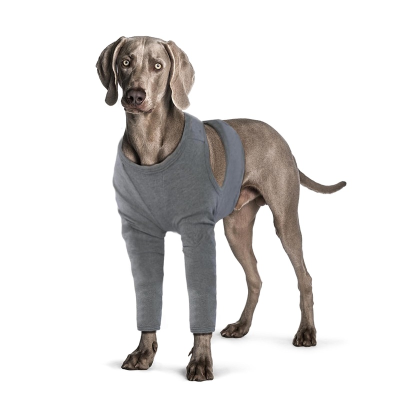 Dog Leg Recovery Sleeve, Dog Front Leg Elbow Protector, Dog Recovery Suit After Surgical Wound Protector to Prevent Licking Bite Cone Collars Alternative (Grey, 2XL) Grey