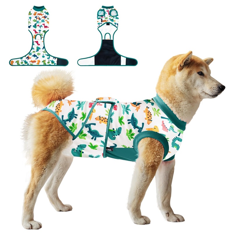 Dog Surgery Recovery Suit,Female Male Dog Onesie for Spay Neuter,Substitute E-Collar & Cone,Anti-Licking Breathable Onesie for Small Medium Large Dogs,Dinosaur M Dinosaur