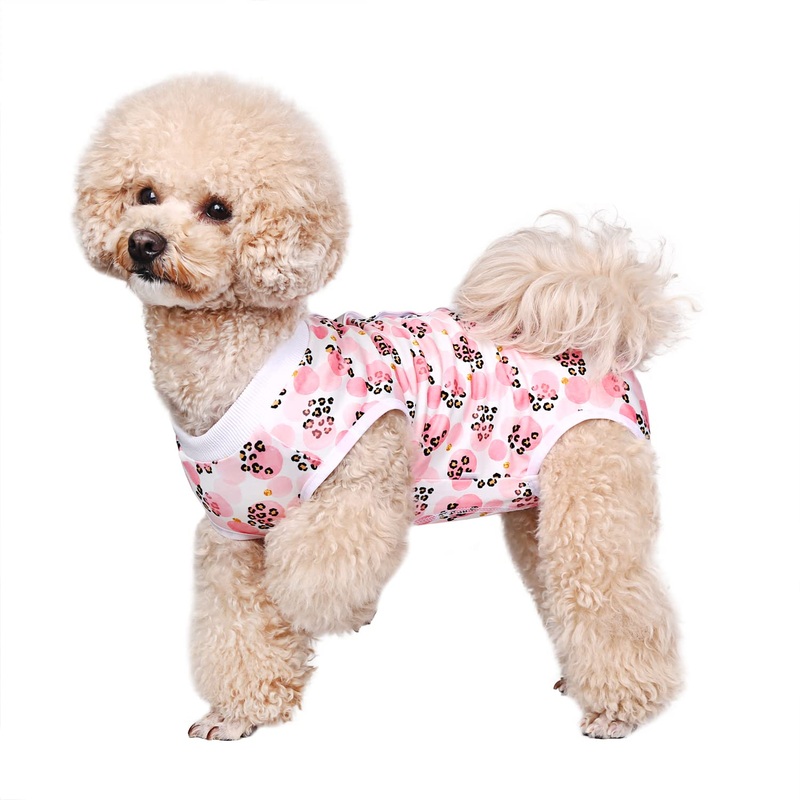 Dog Surgical Recovery Suit Pet After Surgery Onesie Cat Bodysuits Cone E-Collar Alternative for Female Male Dog Pink Leopard/X-Small X-Small