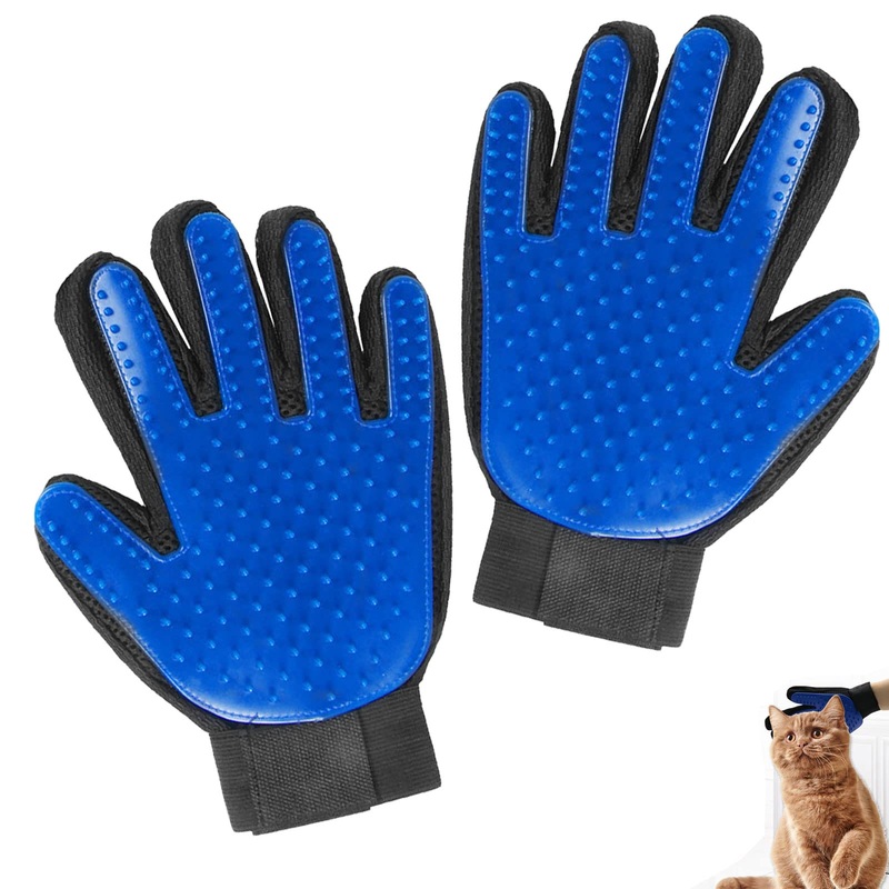 Eilin Pet Hair Remover Glove Deshedding Brush for Cat Dog Pet Brush for Shedding Gloves for Grooming Massage Mitt with Enhanced Five Finger Design Hair Removal Bathing Gloves