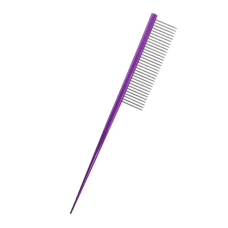Grooming Comb with Rounded Ends – Rat Tail Design for Dematting and Hairstyling Cats & Dogs, Float Hair Removal One Size Purple