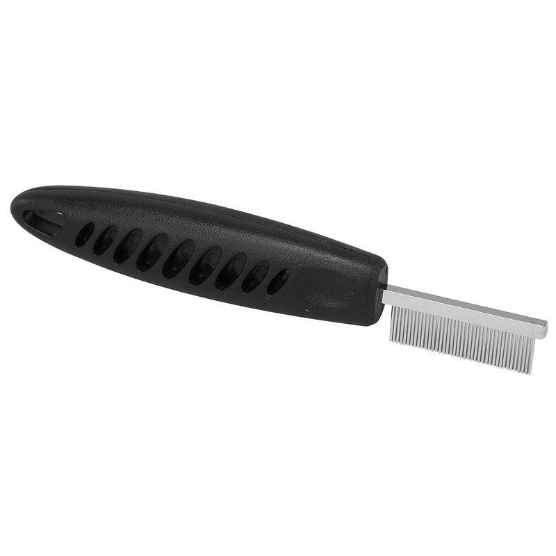 Master Grooming Tools Face & Finishing Combs – Ergonomic Combs for Grooming Dogs, 6” Set of 2, Black Set of 2