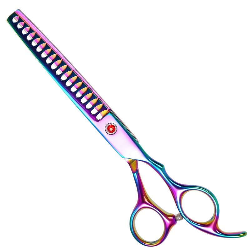 Maxshop Dog Grooming Scissors 7 Inch Thinning Shears Chunkers Mixcolor Dog Thinning Scissors for Grooming