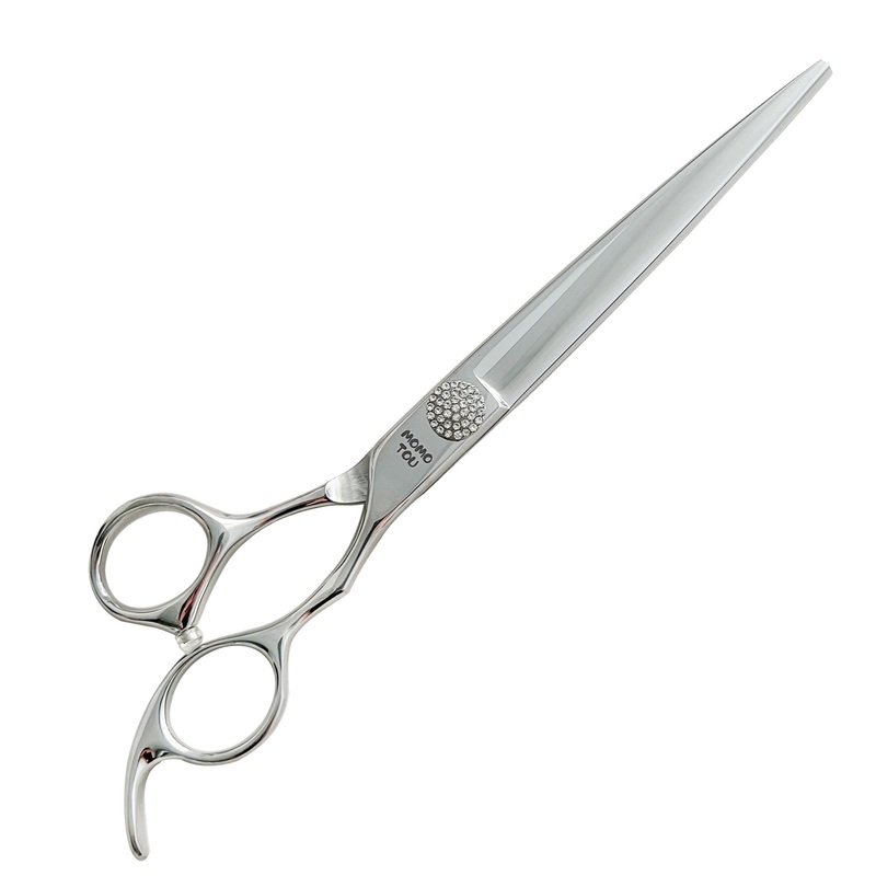 Professional Straight Dog Grooming Scissors with Simulation Diamond 440C Stainless Steel Polished Pet Cat Hair Cutting Shears for Groomers and Home users 8”