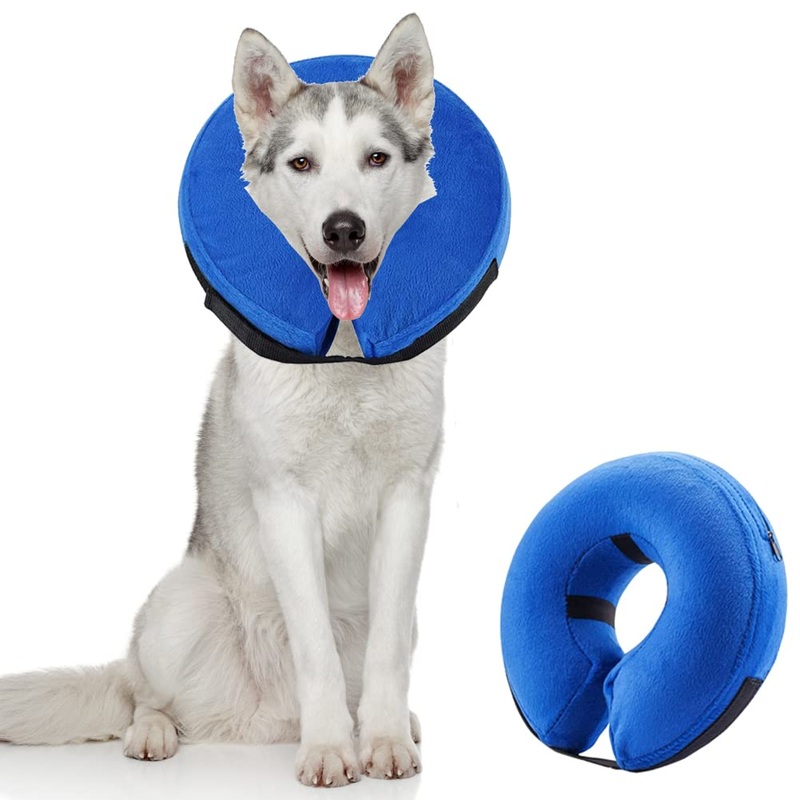 Soft Dog Recovery Collar, Protective Inflatable Pet Cone for Dogs and Cats After Surgery, Prevent Pets from Biting & Scratching (X-Large) X-Large