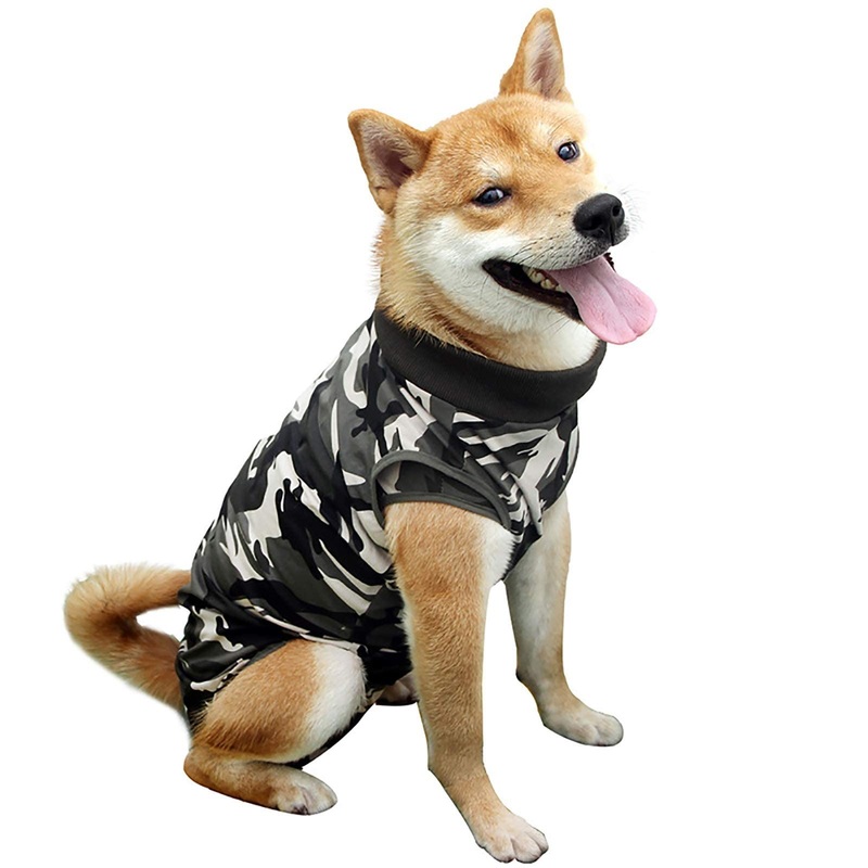 Surgery Suit for Dogs Recovery Suit Abdominal Wound Puppy Surgical Clothes Post-Operative Vest Pet After Surgery Wear Substitute (M, Camouflage) Medium