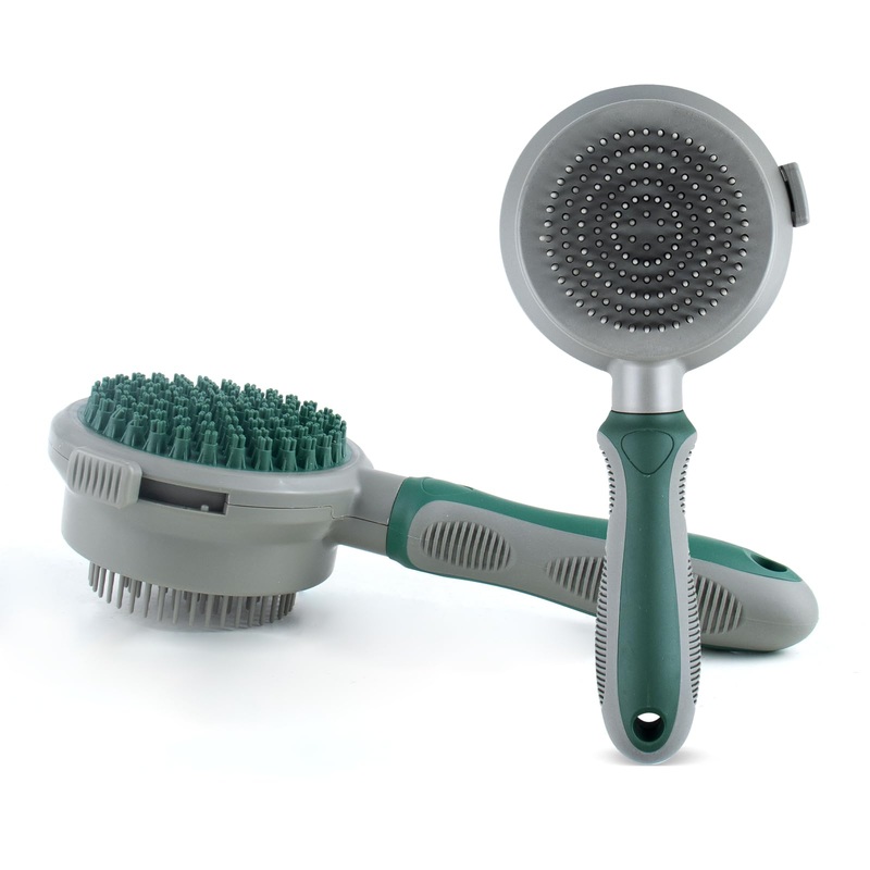 2in1 Silicone Brush for Cat and Dog Grooming – Soft Rubber Pins for Bathing, Massaging, Deshedding and Detangling Long-Haired Pets