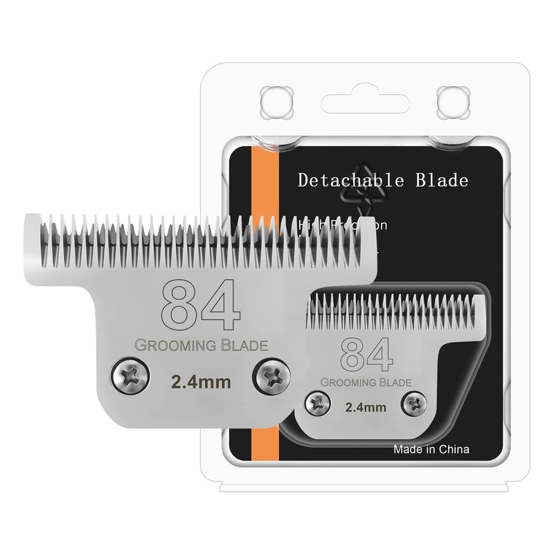 84# Pet Dog Grooming Stainless Steel Blade,Compatible with Ainds,Oster A5,Wahl KM-10 and Other Series Detachable Clippers, Cut Length 3/32-Inch